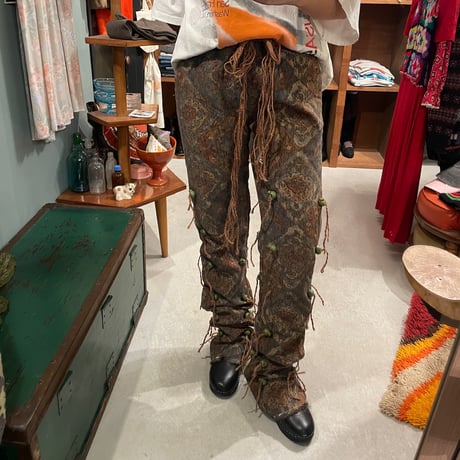 jacquard drawstring pants