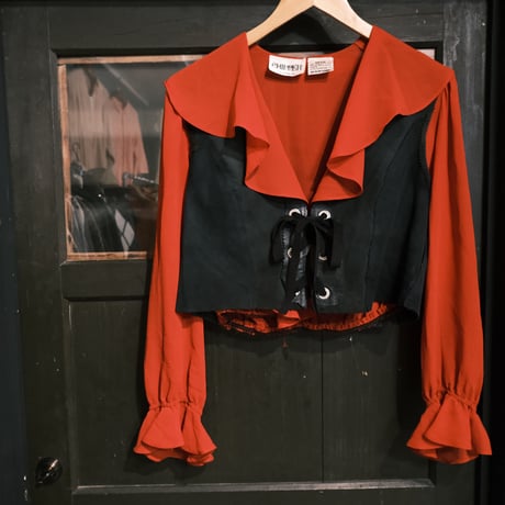 frill collar see-through blouse