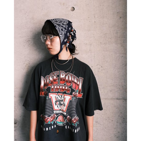 bandanna with fringe beads "navy"