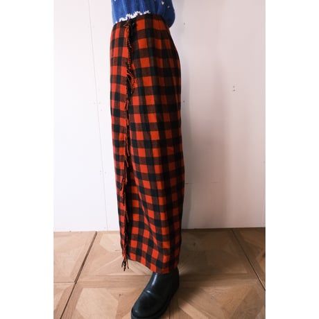 check wrap skirt
