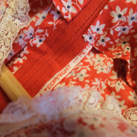 vintage flower dress / red