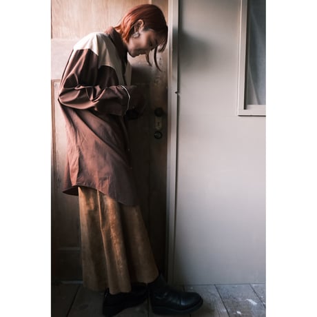 suède leather skirt / camel