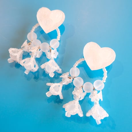 lili by SERI / "vintage rose heart" mini hoop