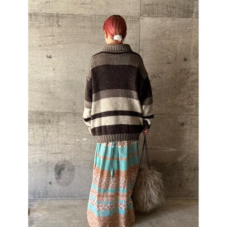 BENETTON"blue family" made in italy / collared knit