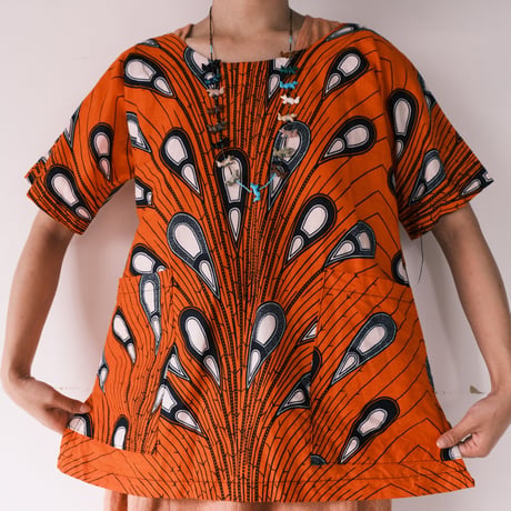 african batik tops / orange