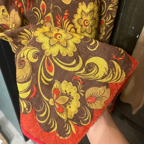 linen apron / rétro flower
