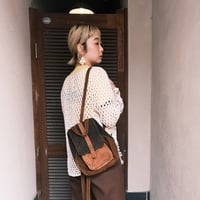 suède leather knapsack
