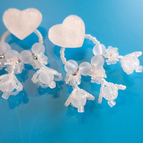 lili by SERI / "vintage rose heart" mini hoop