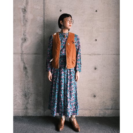 flower print dress “purple”