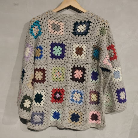 granny square bottleneck knit / gray