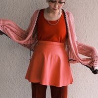 leather mini skirt / pink