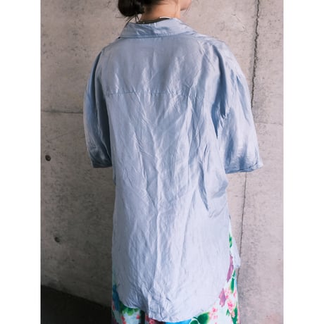 S/S silk shirt / "blue"