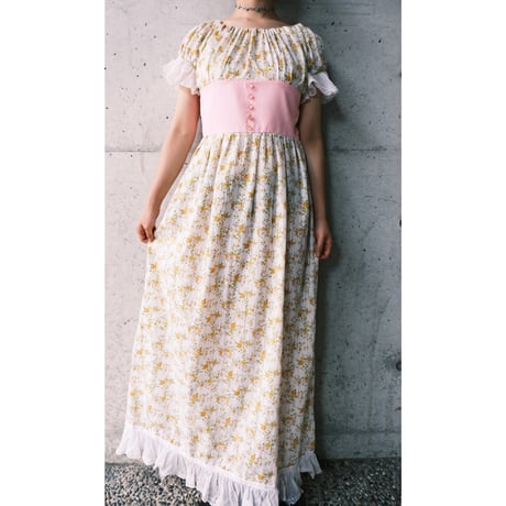 70s flower dress ※as is