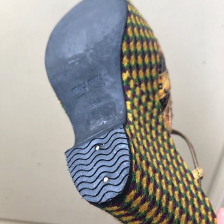 miumiu / python × wool textile  sandals