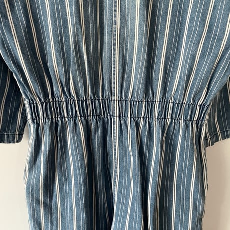 denim stripe all-in-one