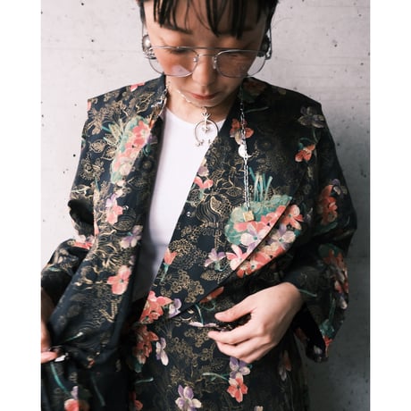 floral print black wrap dress