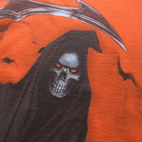 skull print tee / orange