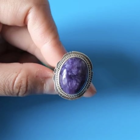 navajo / charoite ring