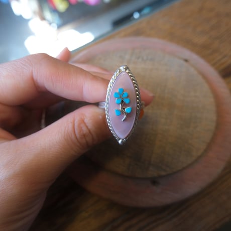 Indian jewelry / DL turquoise flower ring