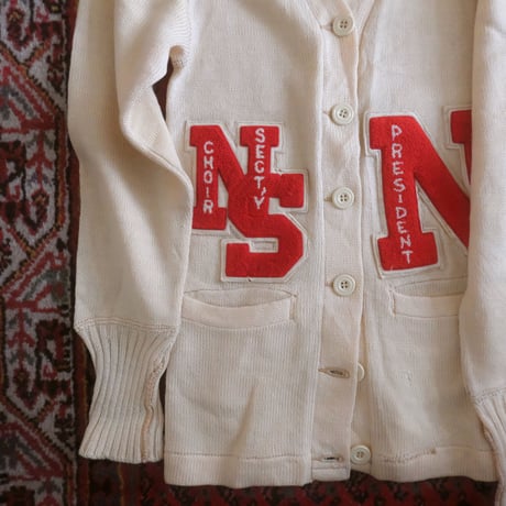〜70s vintage lettered knit cardigan