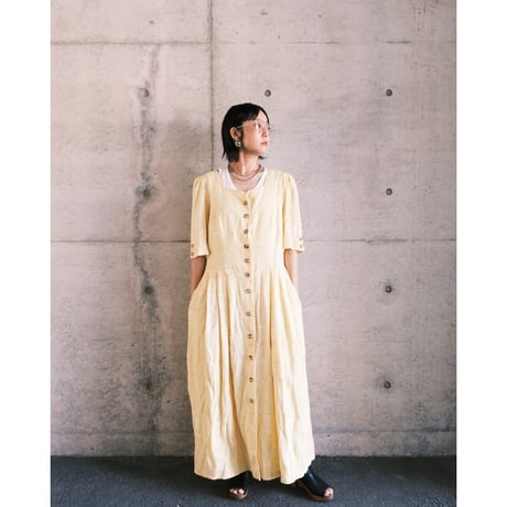 Tyrol dress "yellow × check"