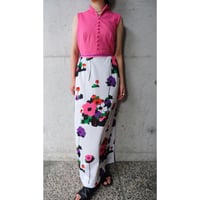 70s no-sleeve dress “pink×flower“