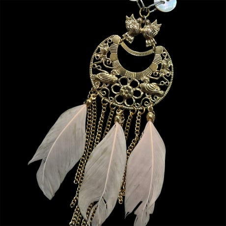 eski. original shell chain necklace "feather"