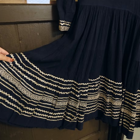 〜60s vintage dress / navy