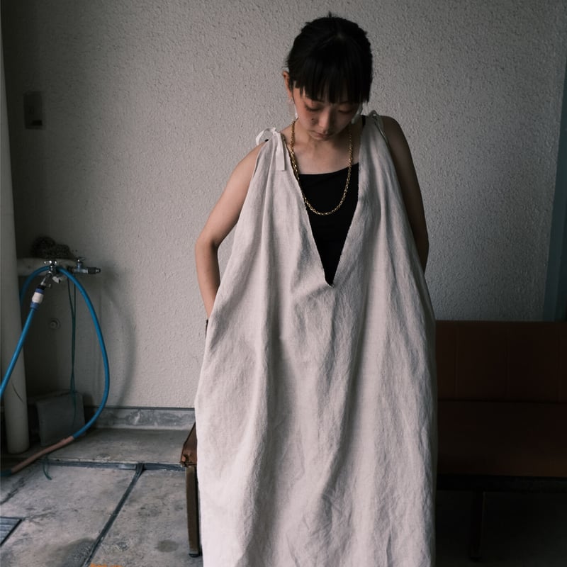 eski. original remake linen dress / beige / pl