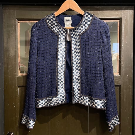 lamé×beads silk jacket