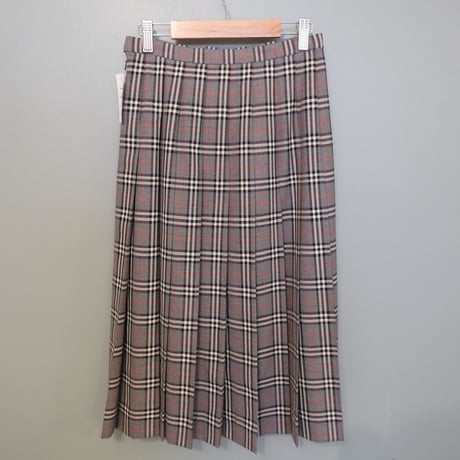 Burberry's / check pleats skirt / gray