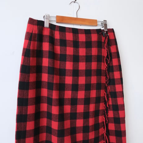 check wrap skirt