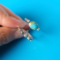 navajo / turquoise two-line ring