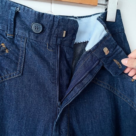 70s gaucho denim pants