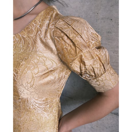 embroidery gold dress
