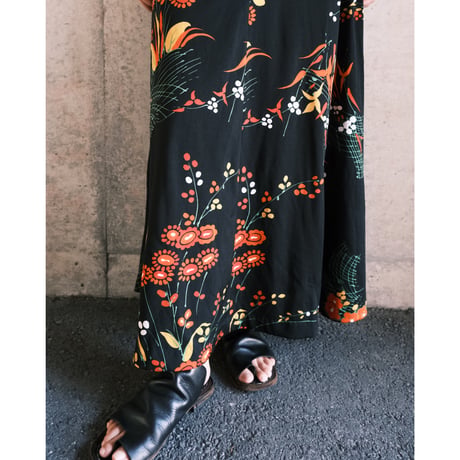 flower print black dress