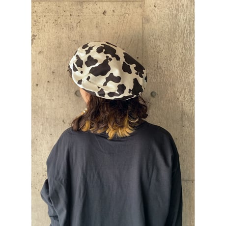 momapatchwork / béret " black×cow "
