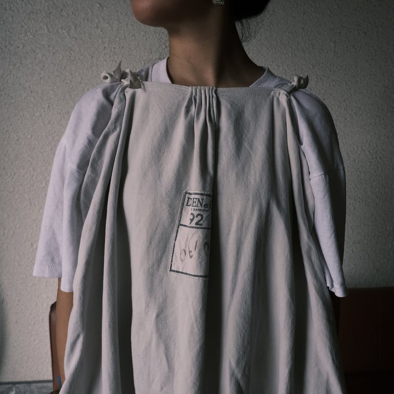 eski.エスキ　リメイクリネンドレス　ホワイト　ヴィンテージ　ワンピース eski. original remake linen dress / white / pl