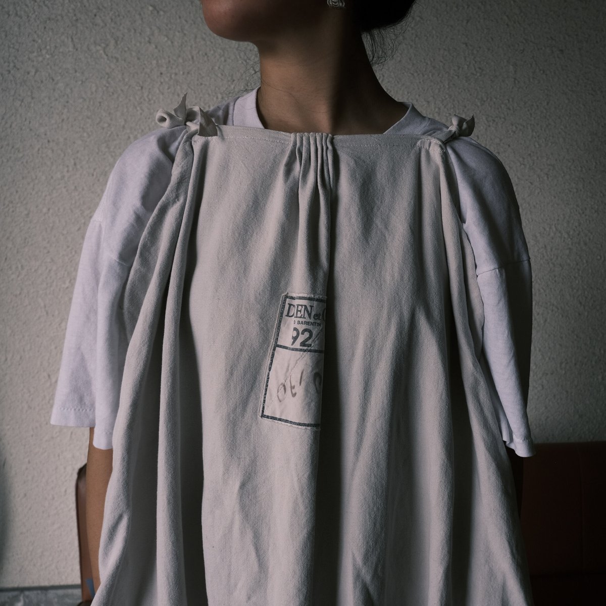 eski.エスキ　リメイクリネンドレス　ホワイト　ヴィンテージ　ワンピース eski. original remake linen dress / white / pl