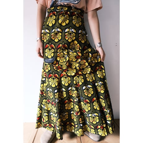 African batik wrap skirt