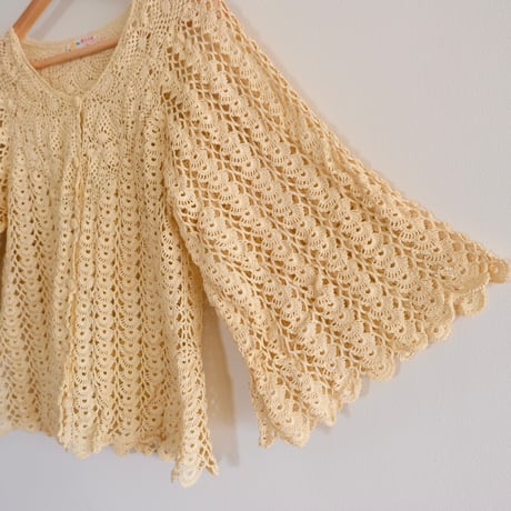 crochet cardigan with flare sleeve