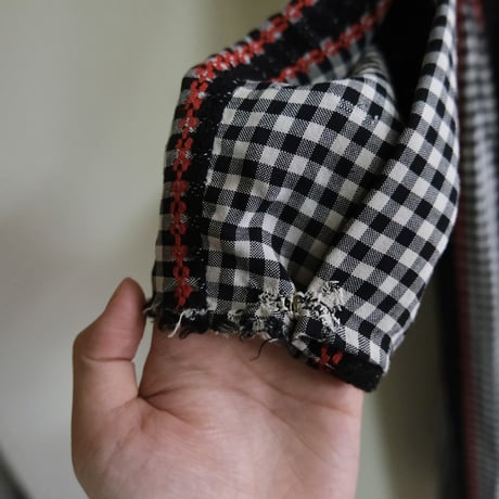 60s ~70s vintage gingham check dress