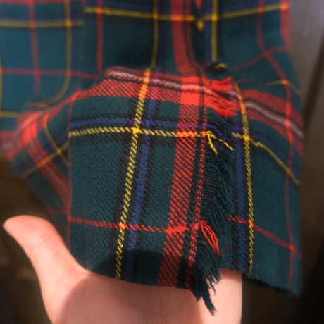 made in Scotland / wool check skirt