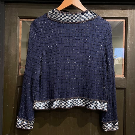 lamé×beads silk jacket