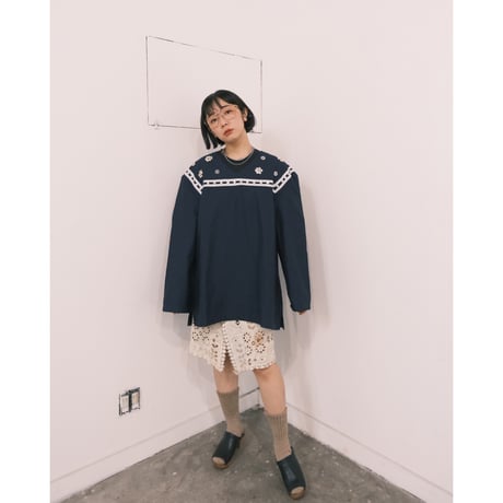 eski. remake / Croatian army sailor tops with "button flower"