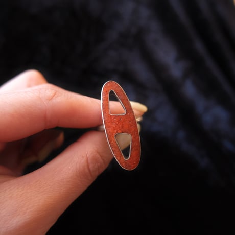 80's vintage indian jewely / coral ring