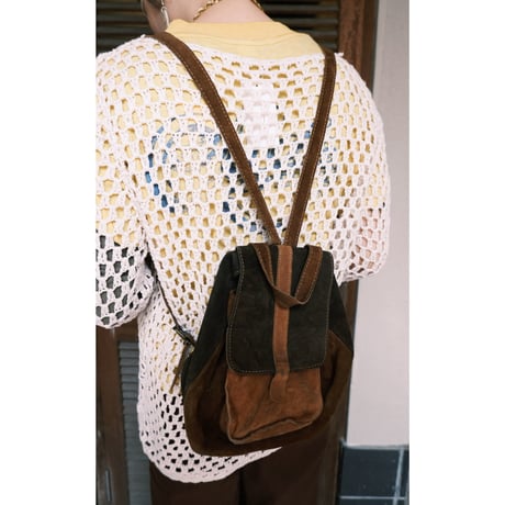 suède leather knapsack