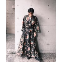 floral print black wrap dress
