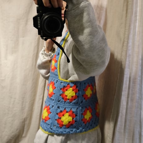 hand knit granny vest