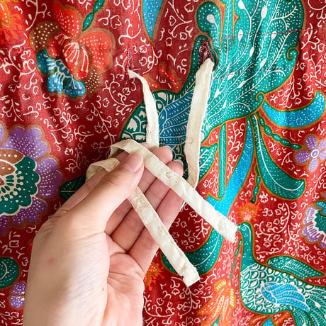 60~70s “liberty house” no-sleeve cotton print dress